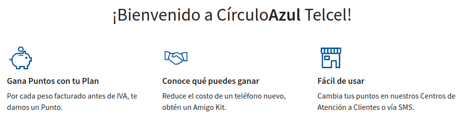 Puntos círculo azul Telcel